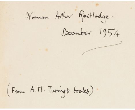 Mathematics.- Turing (Alan).- Pontrjagin (Lev Semyonovich) Topological Groups, Princeton Mathematical Series No. 2., translat