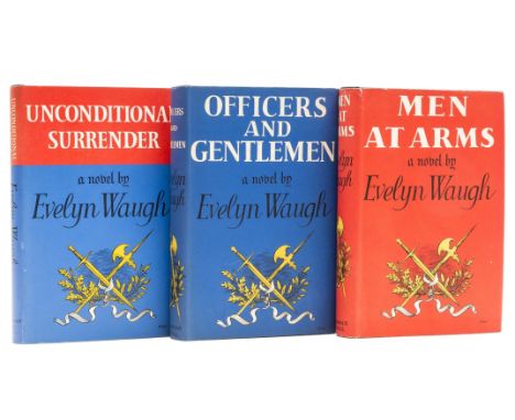 Waugh (Evelyn) [The Sword of Honour Trilogy], 3 vol., comprising Men at Arms, jacket with 12/6 price sticker to front flap, l
