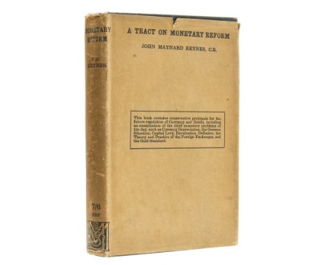 Keynes (John Maynard) A Tract on Monetary Reform, first edition, very minor offsetting to endpaper, original cloth, lightly b