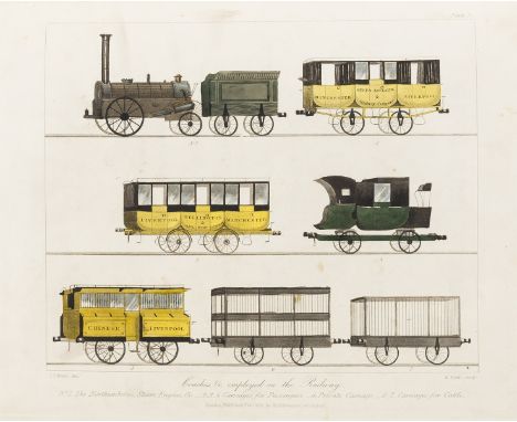 Railways.- Bury (Thomas Talbot) Coloured Views on the Liverpool and Manchester Railway, first edition, 2 vol. bound as 1,13 h