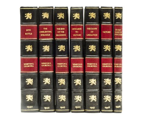 Churchill (Winston S.) The War Speeches, 7 vol., first edition, complied by Randolph S. Churchill and Charles Eade, black and