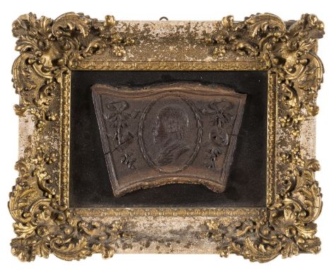 Shakespeare (William).- Mulberry wood carved portrait of Shakespeare, irregular shaped carved portrait in profile within an o