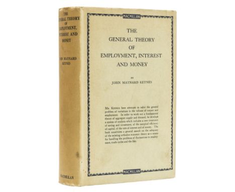 Keynes (John Maynard) The General Theory of Employment, Interest and Money, first edition, very light offsetting to endpapers