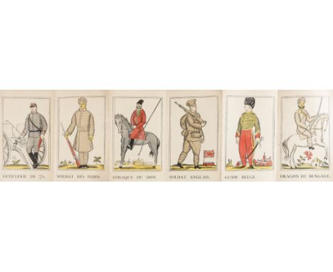 Dufy (Raoul) Les Alliés. Petit panorama des uniformes, 10 hand-coloured plates, folding concertina-style into original printe