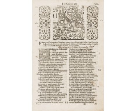 [Chaucer (Geoffrey)] [The Workes...], black letter, double column, lacking a1-6, b1, 3 &amp; 4, c4, G2, 3T1 &amp; 6 and 3V7 &