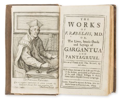 Rabelais (François) The Works, translated by Sir Thomas Urquhart, 2 parts in 1, second edition, engraved portrait frontispiec