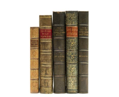 Loudon (Jane Webb) The Ladies' Magazine of Gardening, 13 hand-coloured lithograph plates, contemporary diced calf, gilt, a li