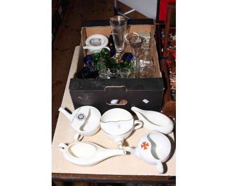 Collection of eye baths and feeding cups, etc.