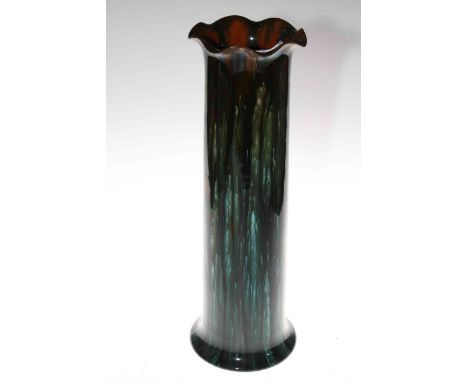 Linthorpe Pottery tall streak glaze vase, shape no. 2132, 45cm.