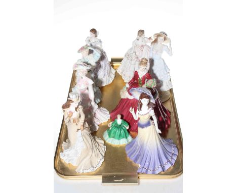 Six Coalport ladies including Carolyn, Merry Christmas 2005 and Helen, and three Royal Worcester ladies Summer, The Fairest R