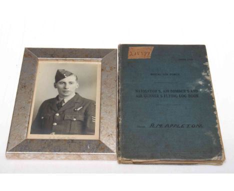 A WWII RAF Navigators, Air Bombers and Air Gunners Flying Log Book to R.M. Appleton No. 207 Squadron 1005588 Sgt. First Entry