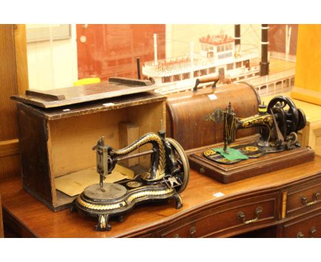 Vintage Jones hand sewing machine and vintage Singer hand sewing machine (2).