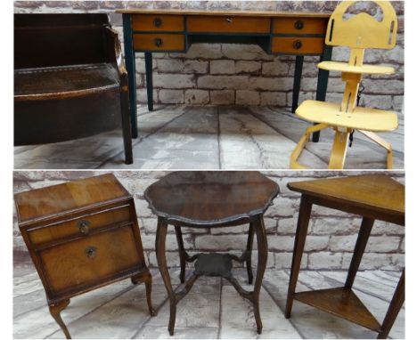 ASSORTED OCCASIONAL FURNITURE &amp; LIGHTING, comprising Victorian commode, walnut bedside cabinet, oak corner table, modern 