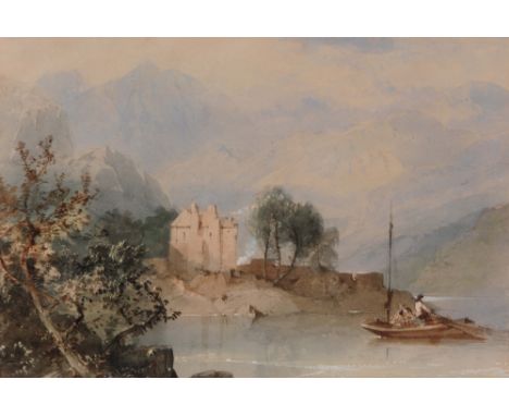EDWARD M. RICHARDSON (1810-1874) Scene in the Highlands with ship, Loch Awe, watercolour, 21 x 30.5cm
