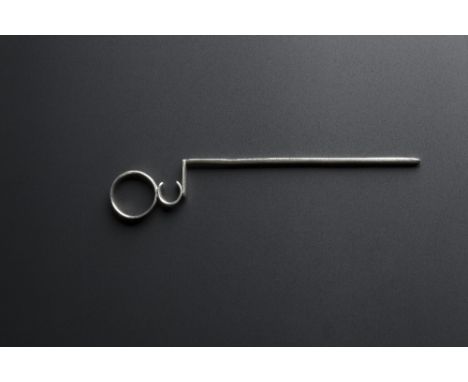 A LARDING NEEDLE c.1700, with ring handle and a channelled needle, makers mark I.A. in a rectangular shield, 15.5cm long