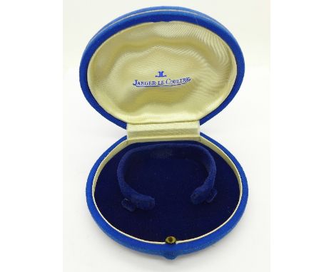 A blue suede wristwatch box for a lady's Jaeger-LeCoultre