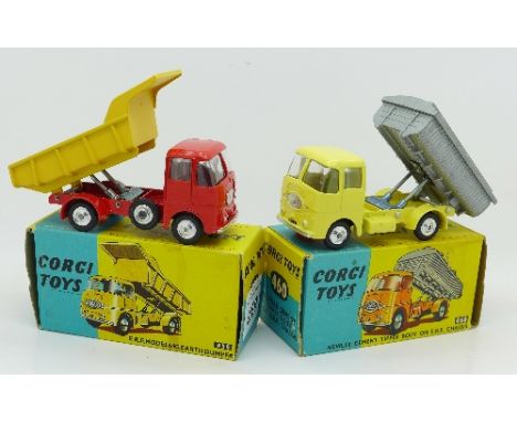 Two Corgi Toys model vehicles, 458 Earth Dumper and 460 Neville Cement Tipper, both boxed