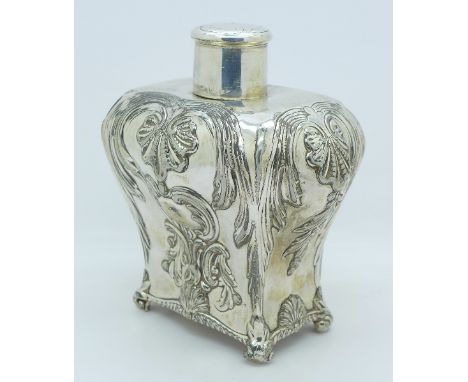 A late 19th Century Art Nouveau plated caddy