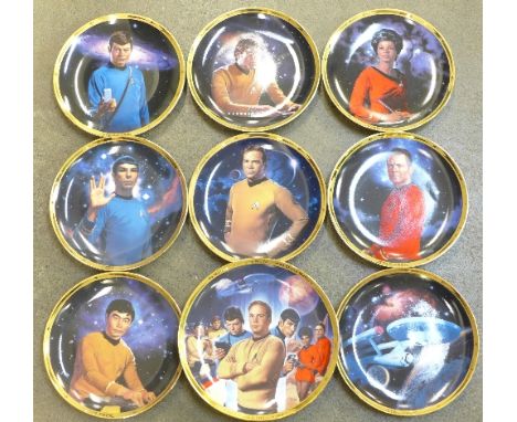 Eight Star Trek collectors plates, 25th Anniversary by Hamilton, and one other Star Trek plate