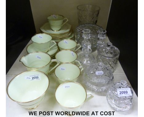 A Paragon Art Deco style tea service together with a quantity of cut and other glassware