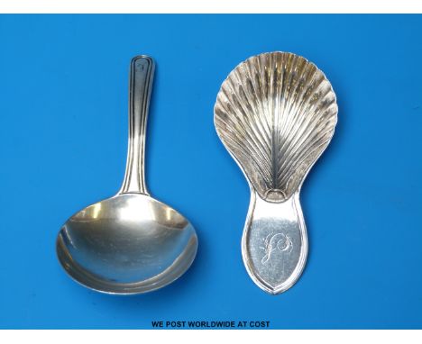 Two Georgian hallmarked silver caddy spoons, one Sheffield 1800, maker N.S & Co, the other London 1800