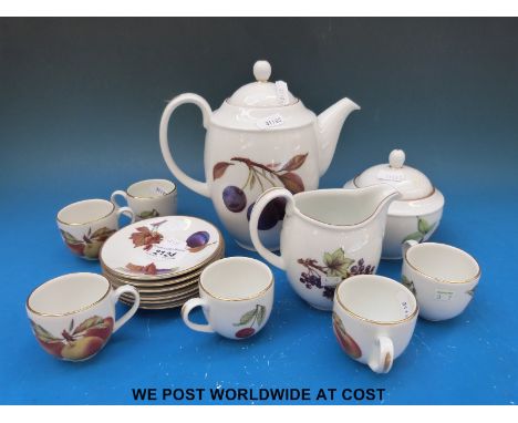 A Royal Worcester coffee service in Evesham pattern