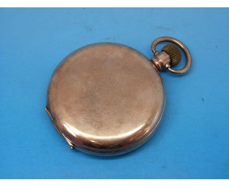 A gentleman's gold plated hunter pocket watch in a Dennison case 