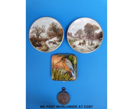 The EMCA city whistle, photo frame, compact, faux pearls etc 