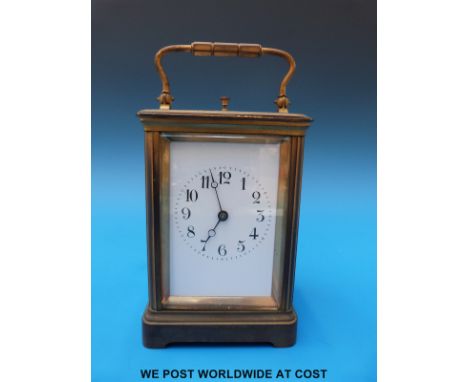 A brass cased repeater carriage clock 