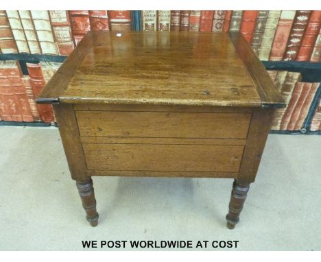 A 19thC mahogany commode with fitted interior 