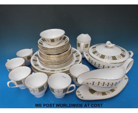 A Spode dinner service in Persia pattern comprising six dinner plate, six bowls, six side plates, six cups and saucers, cream