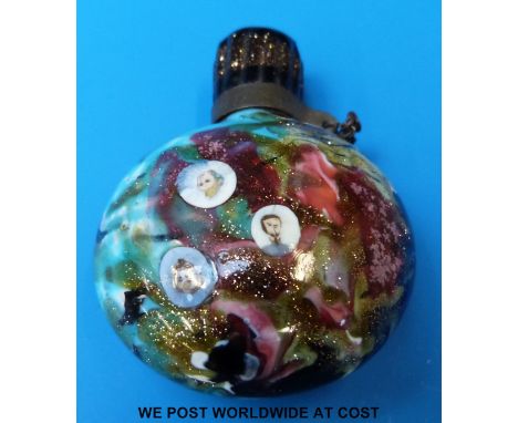 An 18th/19thC Venetian glass scent bottle with portrait canes