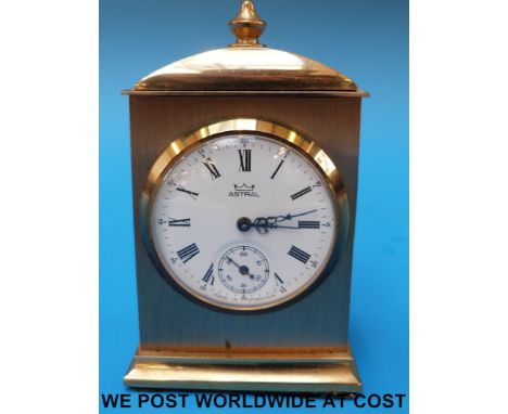 A small brass mantel clock by Astral of Gt Britain