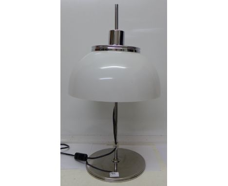A Harvey Guzzini chrome and glass table lamp