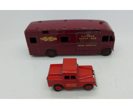 A Dinky Supertoys horse box and a Dinky Toys Mersey Tunnel Police Jeep 255