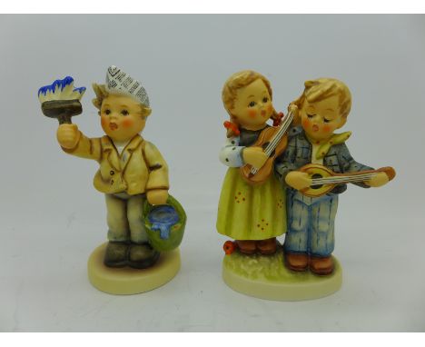 Two Goebel Hummel figures, Happy Days and One Coat or Two, boxed