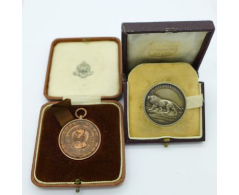 Two medallions including a hallmarked silver The Army Rifle Association
