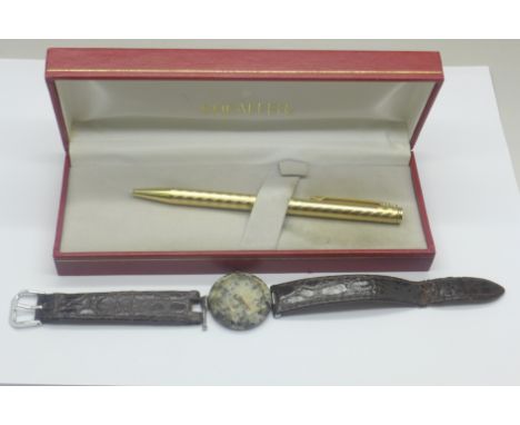 A Tissot Rock watch and a Sheaffer gold plated ballpoint pen with box