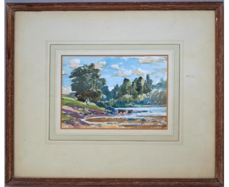 Samuel John Lamorna Birch RA RWS RWA, British 1869-1955- A Devonshire sketch; watercolour, signed and dated 1956 in pencil, 1
