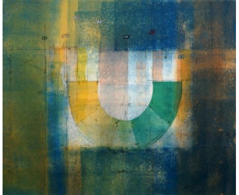 Mark Andrew Godwin, British b.1957- "Artemis XXI"; etching with aquatint printed in colours, signed and titled in pencil, 90x