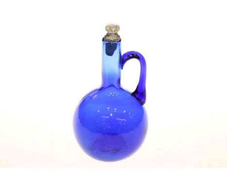 Antique blue glass bottle decanter