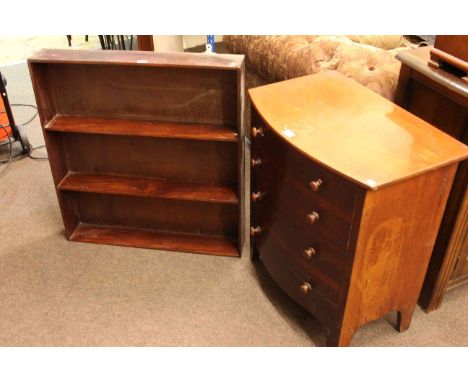 19th Century mahogany chest commode, wall shelf and wall hanging