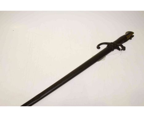 French bayonet and scabbard, the blade inscribed and dated 1877