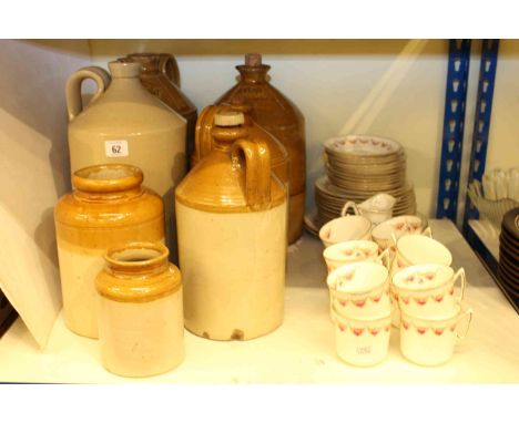 Early 20th Century Royal Albert tea service, together with salt-glazed flagons and jars