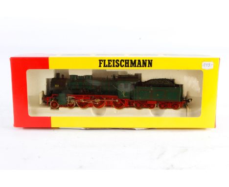 Fleischmann 2-C Schlepptenderlok ”2412” 4800, Spur H0, grün/schwarz, Alterungsspuren, OK, Z 2-3