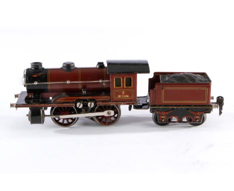Märklin B-Dampflok R 12950 N, Spur 0, elektr., rotbraun/schwarz, mit Tender und 1 el. bel. Stirnlampe, LS und gealterter Lack