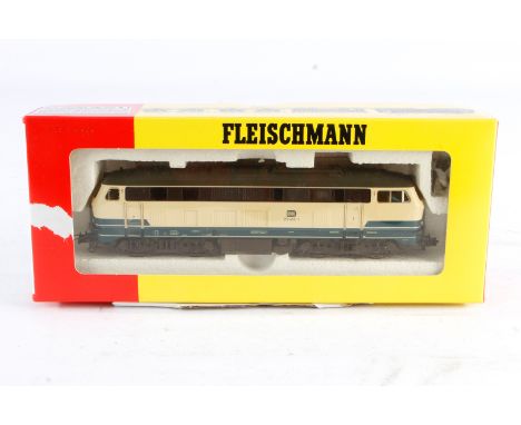 Fleischmann Diesellok ”218 452-1” 4933, Spur H0, creme/türkis, Alterungsspuren, im leicht besch. OK, Z 2-3