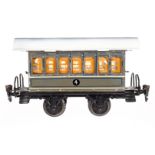 Märklin Militär Personenwagen, Spur 1, grau, HL, 2 AT, ohne Inneneinrichtung, Dach nachlackiert,