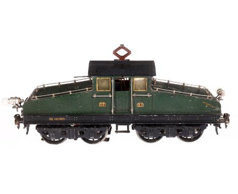 Märklin Bobo-Tunnellok CL 64/13021, Spur 1, elektr., grün HL, starrer Pantograph, je 1 el. bel. Stirnlampe, mit Handschalter,