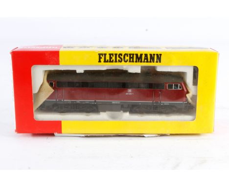 Fleischmann Diesellok ”218 230-1” 4238, Spur H0, rot/grau, Alterungsspuren, OK, Z 2-3